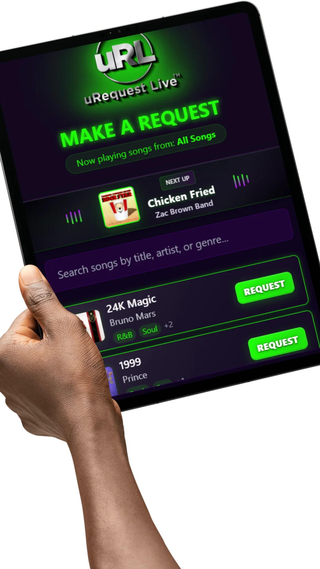 uRequest Live iPad Interface